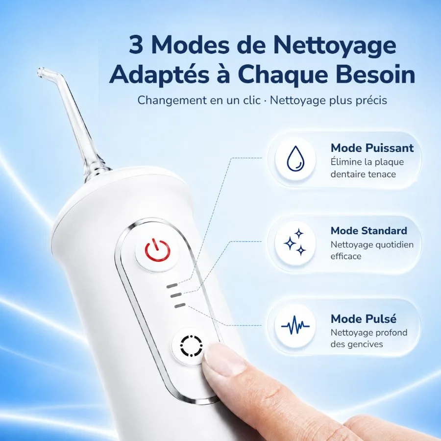 Trois modes de nettoyage sélectionnables par bouton
