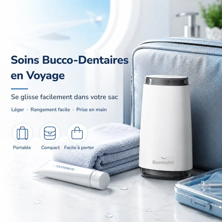 BasmaJet plié dans une trousse de toilette